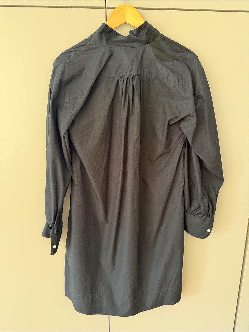 Ann Mashburn Anaya Popover black cotton poplin dress size small - Picture 7 of 9